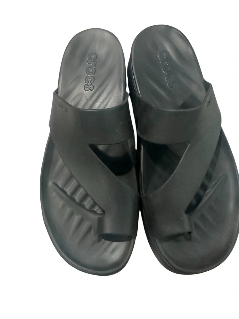 CROCS Slip on Black Platform Slide Womens Size -10 Like New